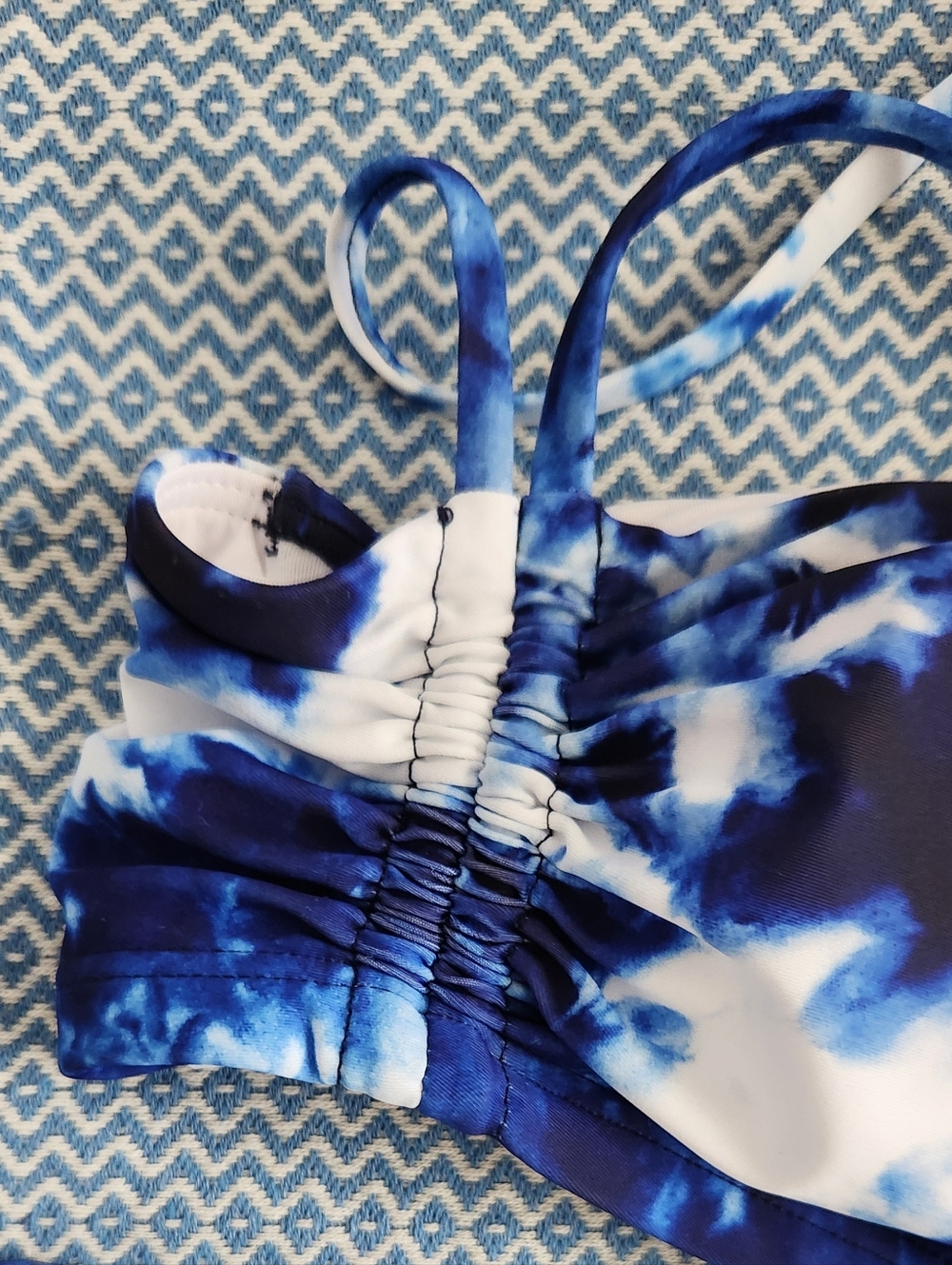 Blue Tie-Dye Bandeau Bikini Set - Women's Swim - Picture 7 of 12